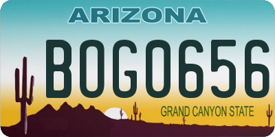 AZ license plate BOG0656