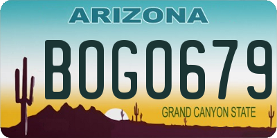 AZ license plate BOG0679