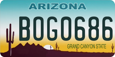 AZ license plate BOG0686