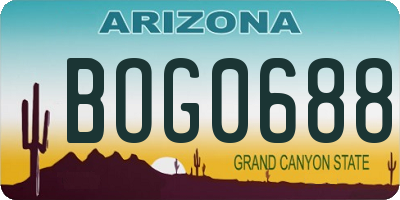 AZ license plate BOG0688