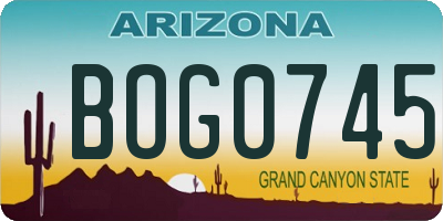 AZ license plate BOG0745