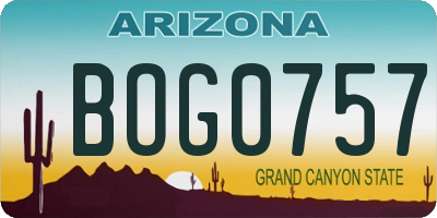 AZ license plate BOG0757