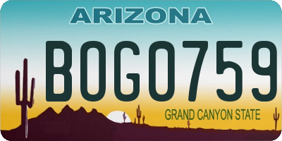 AZ license plate BOG0759