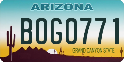 AZ license plate BOG0771