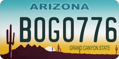 AZ license plate BOG0776