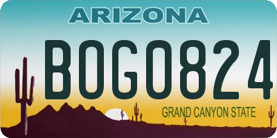 AZ license plate BOG0824