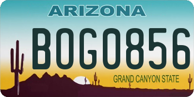 AZ license plate BOG0856