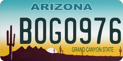 AZ license plate BOG0976