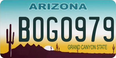 AZ license plate BOG0979
