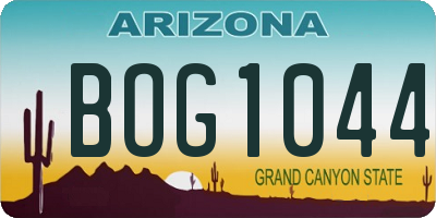 AZ license plate BOG1044