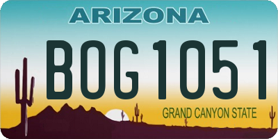 AZ license plate BOG1051