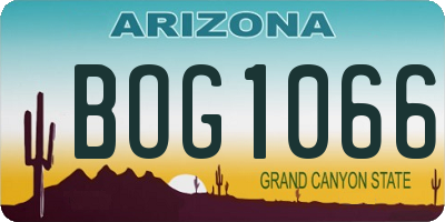 AZ license plate BOG1066