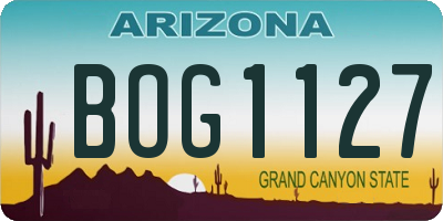 AZ license plate BOG1127