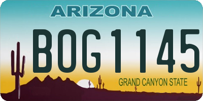 AZ license plate BOG1145
