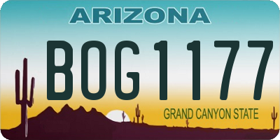AZ license plate BOG1177