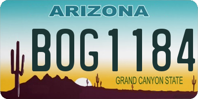 AZ license plate BOG1184