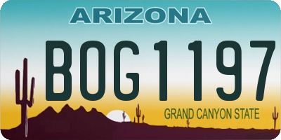 AZ license plate BOG1197