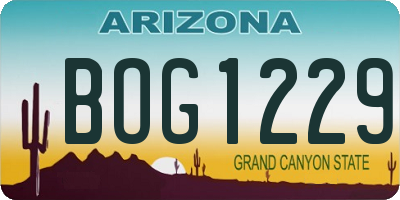 AZ license plate BOG1229