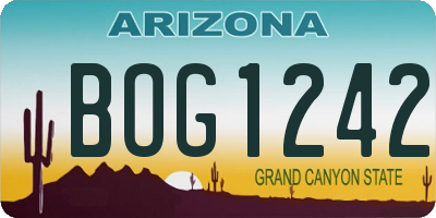 AZ license plate BOG1242