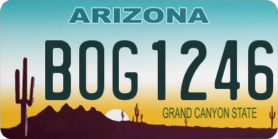 AZ license plate BOG1246