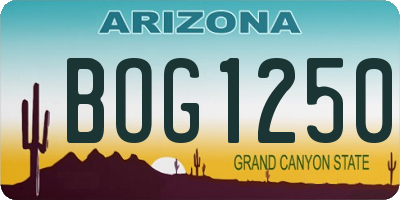 AZ license plate BOG1250
