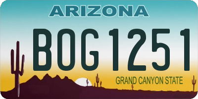 AZ license plate BOG1251