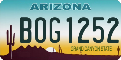 AZ license plate BOG1252
