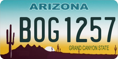AZ license plate BOG1257