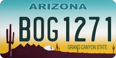 AZ license plate BOG1271