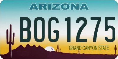AZ license plate BOG1275