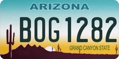AZ license plate BOG1282