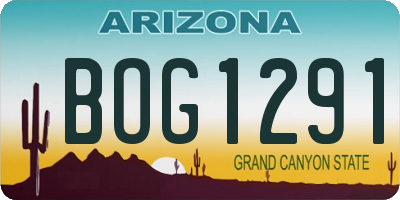 AZ license plate BOG1291