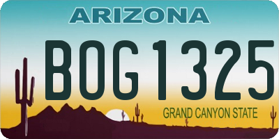 AZ license plate BOG1325