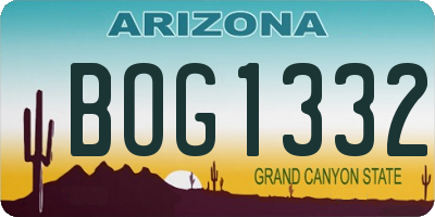 AZ license plate BOG1332