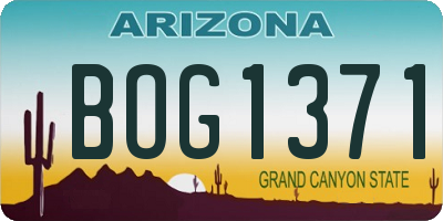 AZ license plate BOG1371