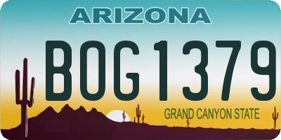 AZ license plate BOG1379