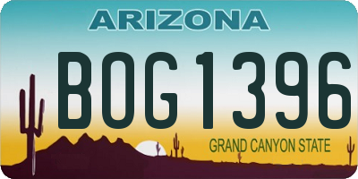 AZ license plate BOG1396