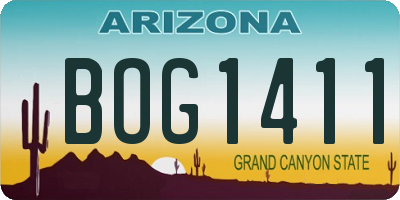 AZ license plate BOG1411