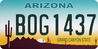 AZ license plate BOG1437