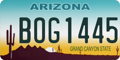 AZ license plate BOG1445