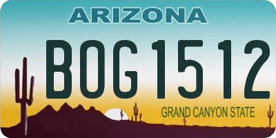 AZ license plate BOG1512