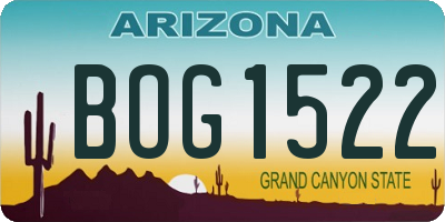 AZ license plate BOG1522