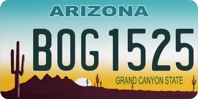 AZ license plate BOG1525