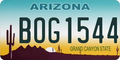 AZ license plate BOG1544