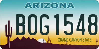 AZ license plate BOG1548