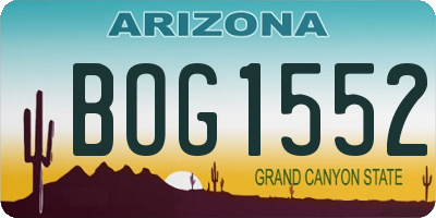 AZ license plate BOG1552