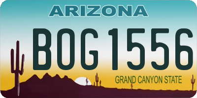 AZ license plate BOG1556
