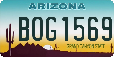 AZ license plate BOG1569
