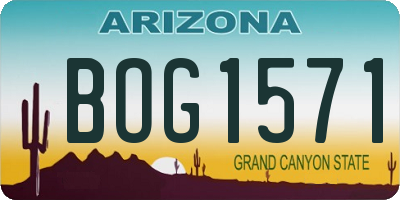 AZ license plate BOG1571
