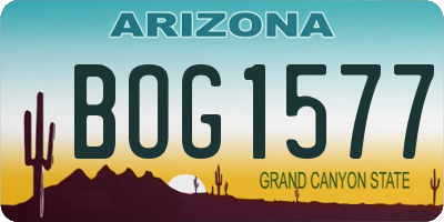 AZ license plate BOG1577